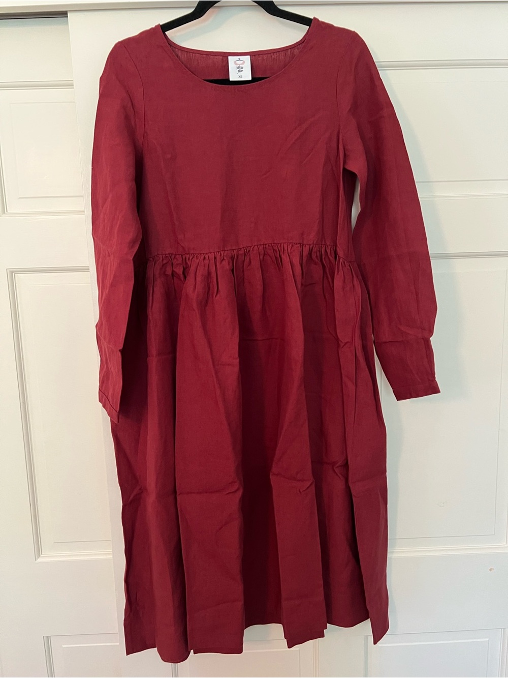 Son de Flor Red Linen Smock Dress